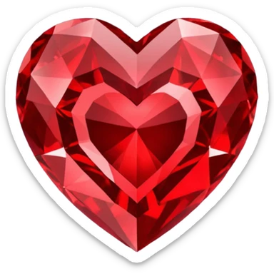 Crystals dark red heart 3D  sticker