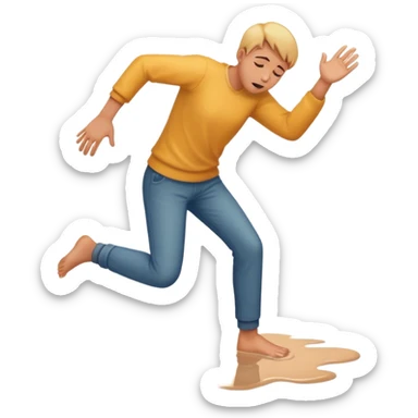 foot slipping on slippery floor sticker