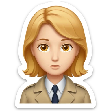Bal gözlü orta saçlı bal renkli saçlı dedektif sticker