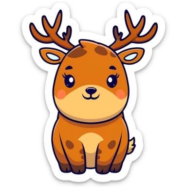 Chubby deer sticker