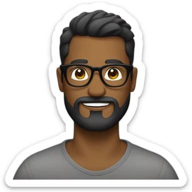 hombre con barba negra y lentes de sol negros sticker