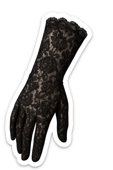 emo black lace glove sticker