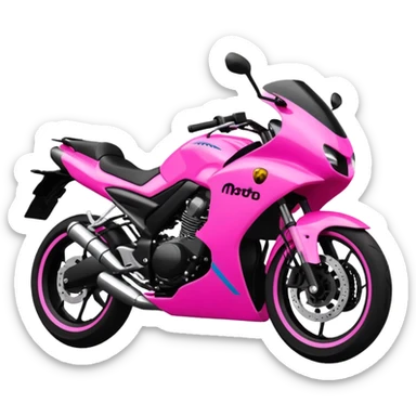 moto sportiva con scritta nera e solo avanti rosa fluorescente  sticker