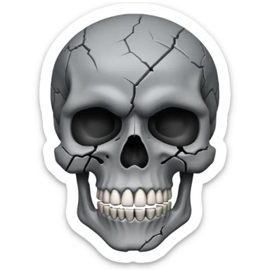 Mind blown skull face for png sticker