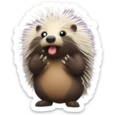 Porcupine blowing a kiss sticker