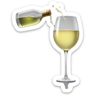 white wine pouring into glass sticker