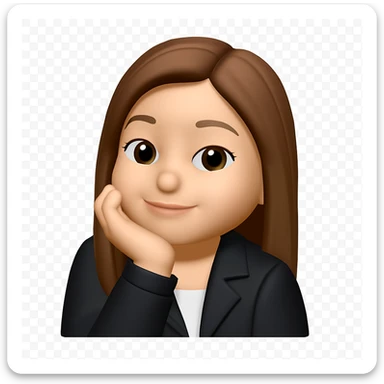 Convert this photo to a 3D emoji in Apple style, keeping the pose and expression, with a smooth, cartoon-like finish and no background. The style should resemble Apple's emoji style with a 3D look and smooth cartoonish features. sticker