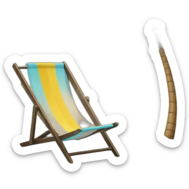 Frame of beach with deckchair and palm tree sticker