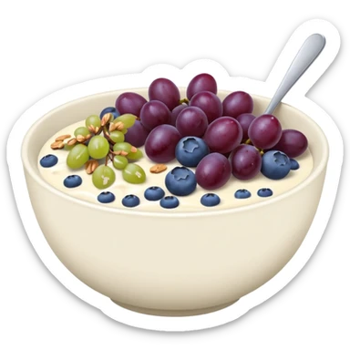 Ginnasticayoghurt bowl with grapes and blueberries sticker