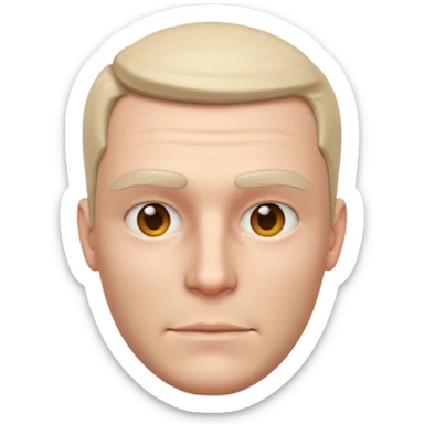 Create a highly polished, 3D game UI–style illustration of a   MAN HEAD sticker