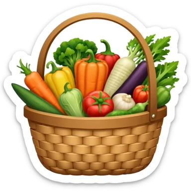 a basket of vegetables sticker