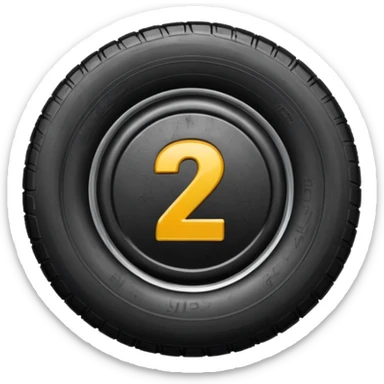 semi tire with the number 2 in the center sticker