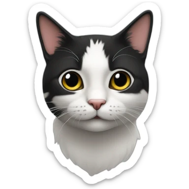 Chat a poil long et noir sticker