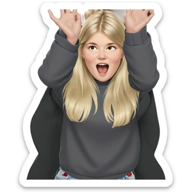 blonde girl with open mouth sticker