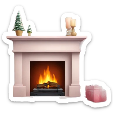 Winter Pink FirePlace sticker
