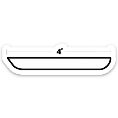 technical diagram of 4 meter boat hull with measurement marked sticker