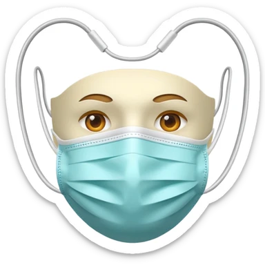 medical mask without face just the medical mask object ( ios / apple style) sticker