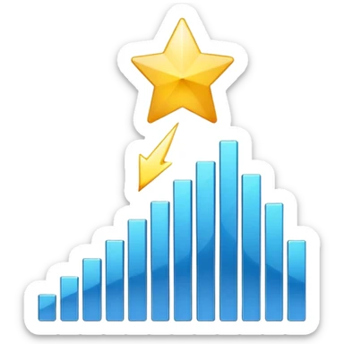 upward graph bursting play button sticker