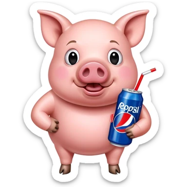 Pig with a Pepsi  sticker