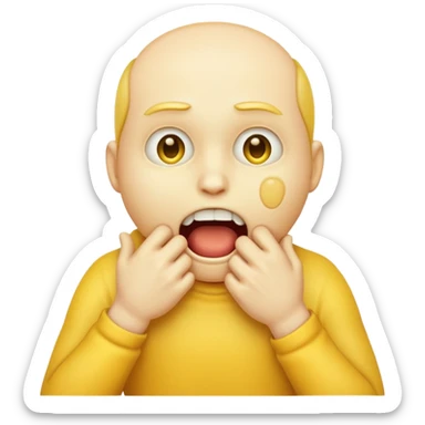 yellow emoji choking himself out creepy sticker
