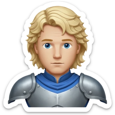 Achille, un uomo coi capelli biondi, ondulati e lunghi fino alle spalle e gli occhi azzurri, deve essere bello e forte e deve dare l' impressione di essere un eroe in guerra e deve avere un' armatura sticker