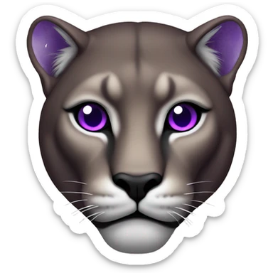 Black and purple cougar sticker