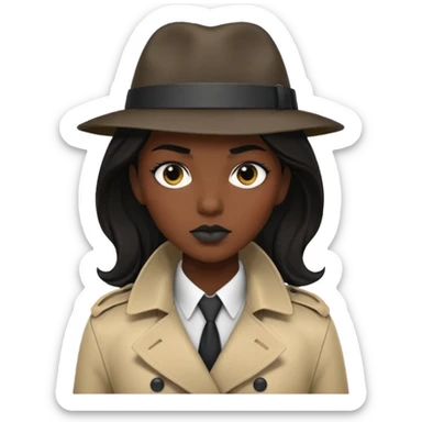 female detective, black skin sticker