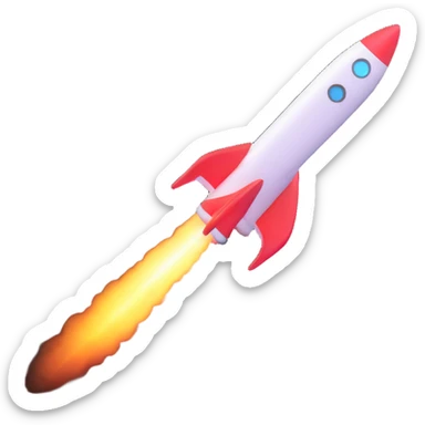 fast rocket with speed trail sticker
