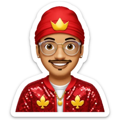 Ali G with red sequin outfit sticker