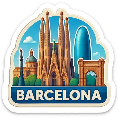 Adjust the coloring of the Barcelona emoji to be brighter, more true to life, and more daytime-like, removing the orange sunset tint. Keep the skyline, landmarks, lifelike detail, accurate colors, bright lighting, wide city view, and fully transparent background. Do not change anything else. sticker