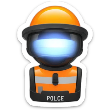 orange police flashing light siren sticker