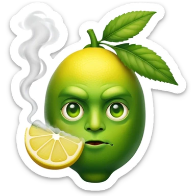 Lemon smoking marijuana sticker