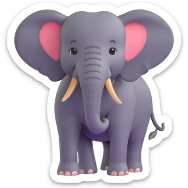 elephant standing facing forward sticker