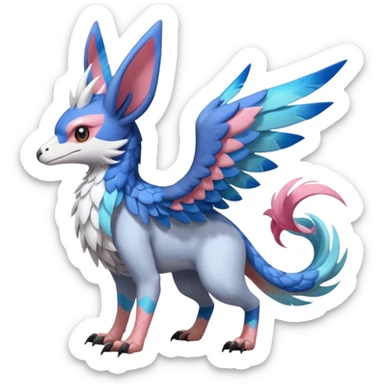 Chimera-Latios-Trico-Nargacuga-Sylveon-Silvally-Gryphon-fusion-hybrid-animal-creature  with long ears  sticker