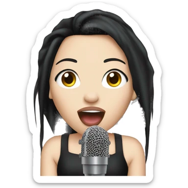 amy lee singing with microphone sticker