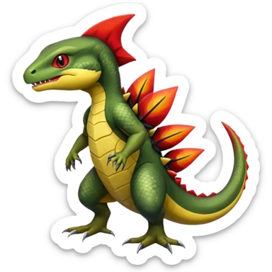 Haxorus-Axew-Fraxure-hybrid (full body) sticker