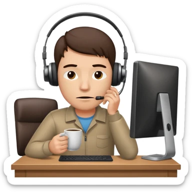 Create a 5 Emojis of my day and write a sentence about it... I am A Man...and i am techie and being tired and sleepy with a Laptop in front... sticker