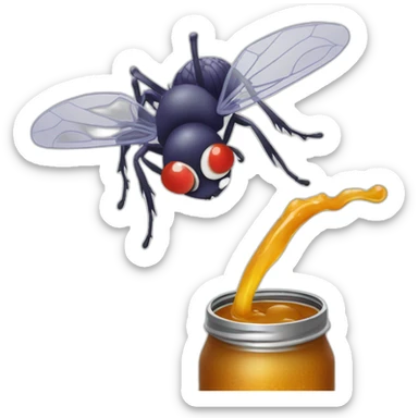 Une mouche sur une canette de monster sticker