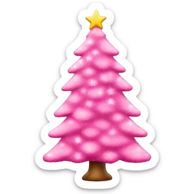 Pink Christmas tree sticker