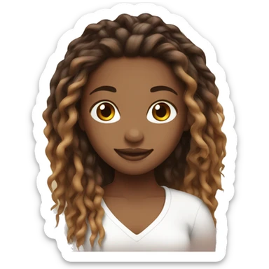 Pretty girl with brown ombré locs sticker