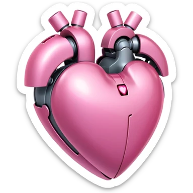 pink robotic heart sticker