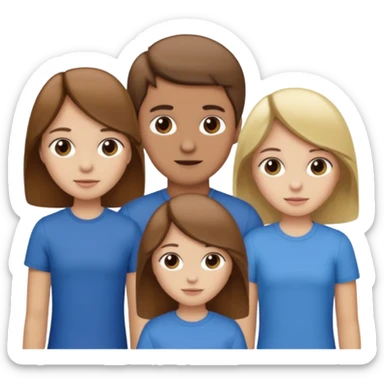 1 brown hair fair skin brother 4 brown hair sisters 1 blond sister sticker