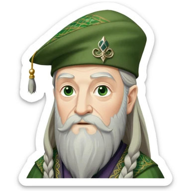Dumbledore green scotland Tam o'shanter cap with decorative patterns sticker