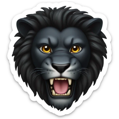 Lion angry black sticker