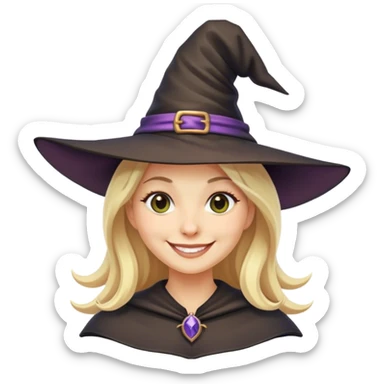 Blonde witch sticker
