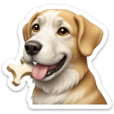 dog with a bone sticker