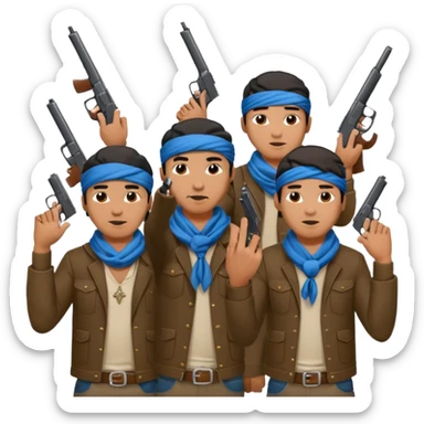 Norteño gang with 14, hand gang signs and guns sticker