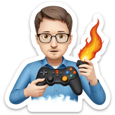 Edward Snowden throwing a gaming controller at you on fire  sticker
