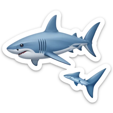 Requin avec des chaussures nike bleue  sticker