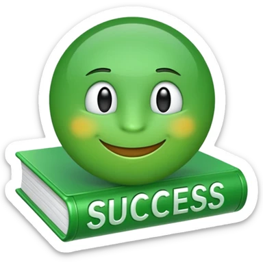 i need a emoji fher its green and in the text behind success is like bet ledger in transparent form sticker